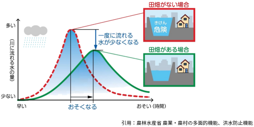 引用：農林水産省 農業・農村の多面的機能、洪水防止機能